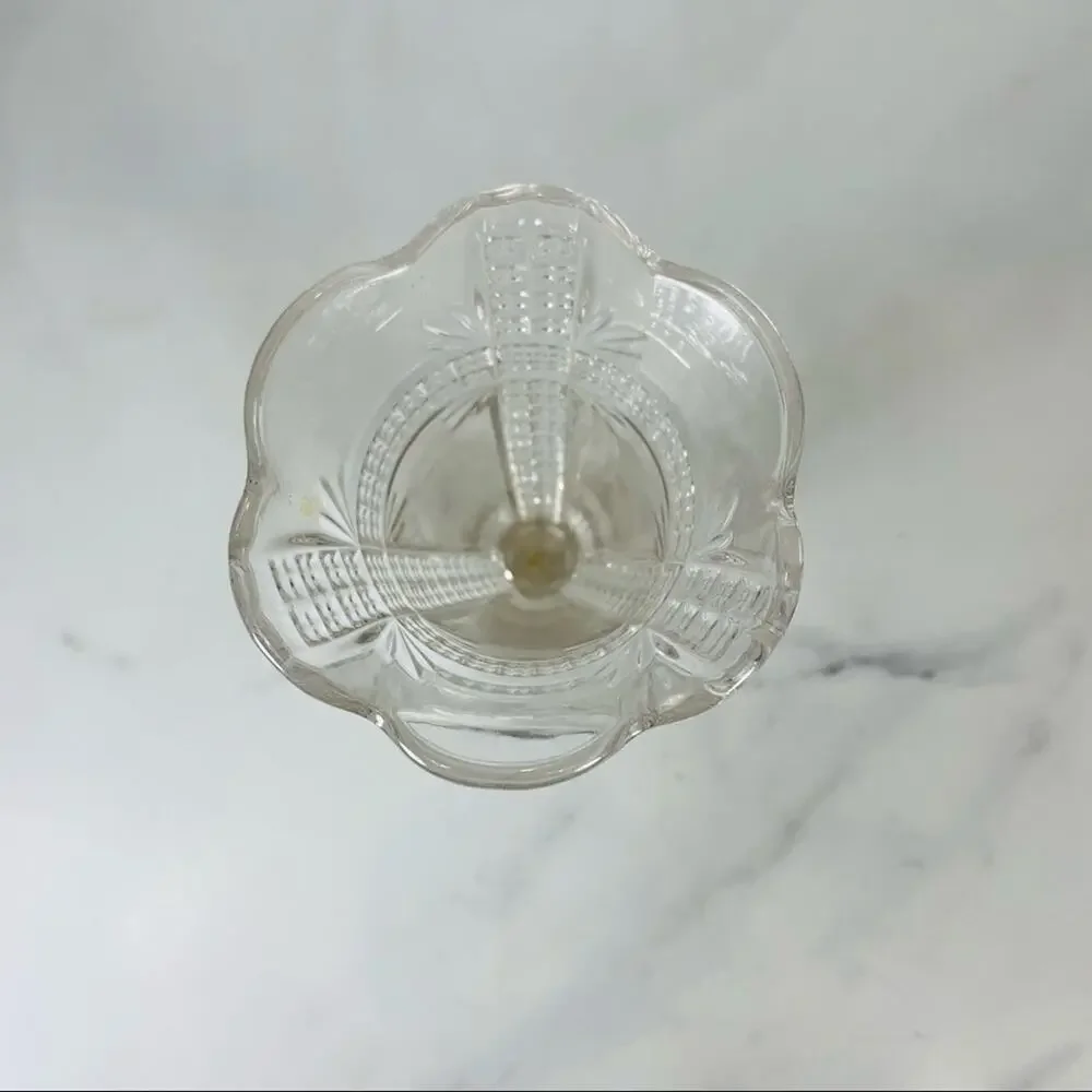 Vintage Tulip Shaped Pressed Glass Vase 8